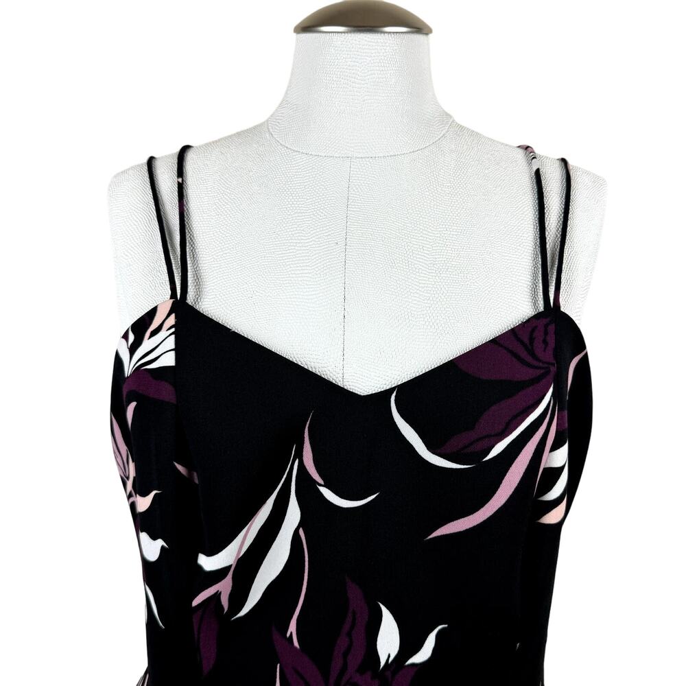 Women's Keepsake Black Pink Mini Bird of Paradise Fit & Flare Short Dress Large - Picture 2 of 10
